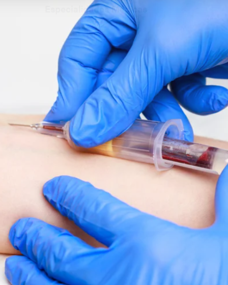 profesional de la salud realizando toma de sangre