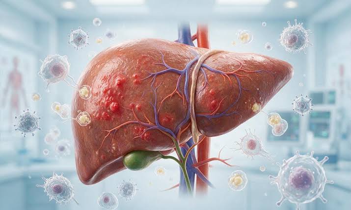 animación que representa los tipos de hepatitis